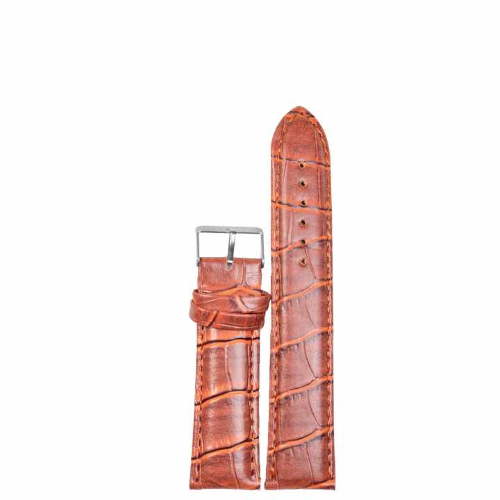 Crocodile Embossed Durable Leather Watch Band