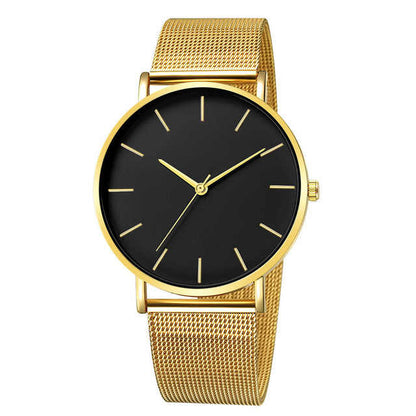 Minimalist Stainless Steel Mesh Quartz Watch