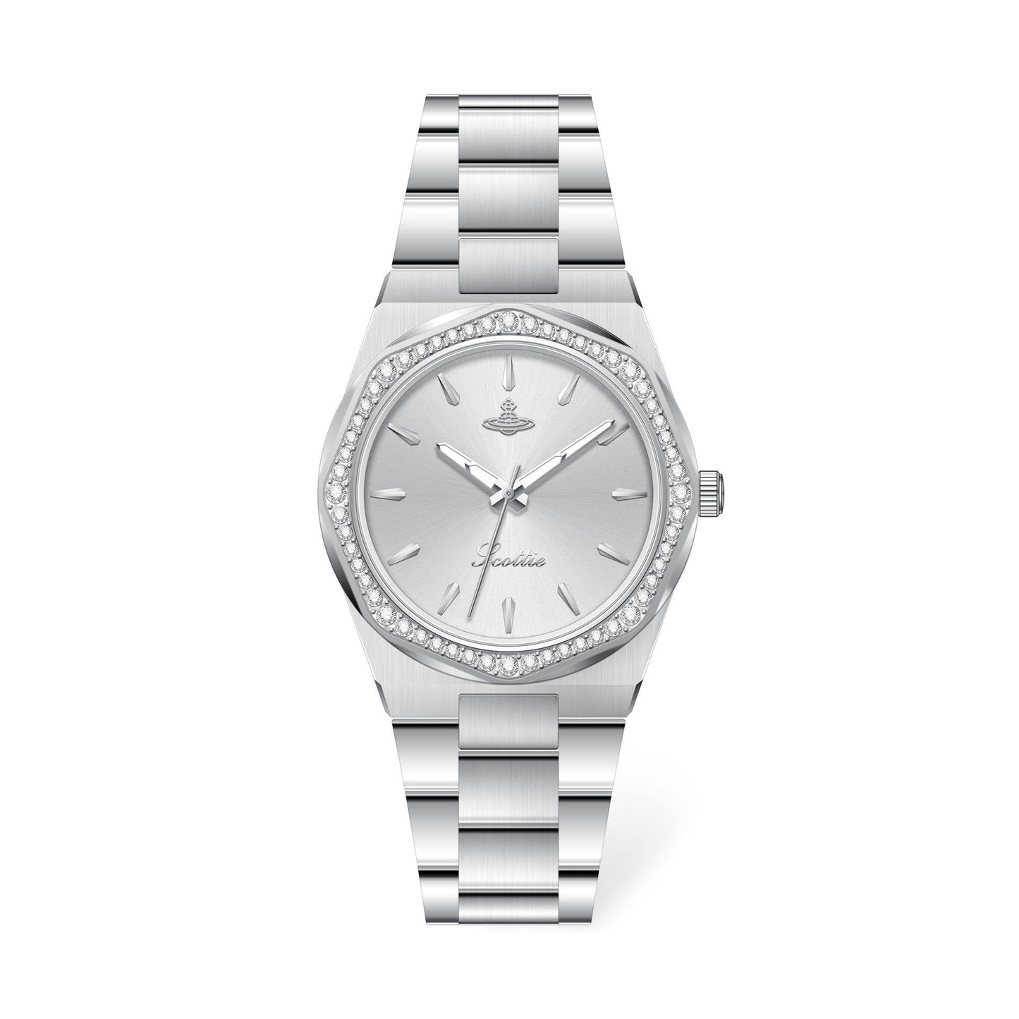 Stainless Octagonal Diamond Dainty Watch