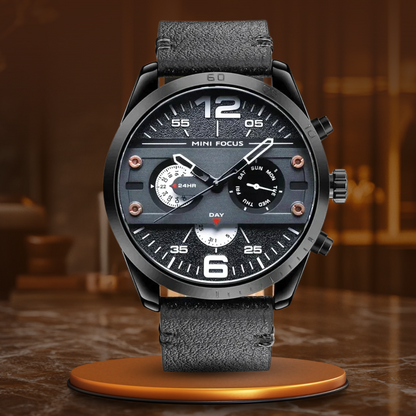 Luxury Leather Band Quartz Chronograph Sports Watch